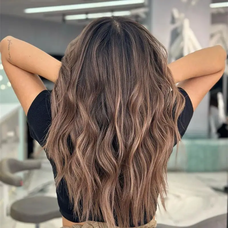 

Ombre Каштановый Коричневый Балаяж HD Невидимый Синтетический Парик Фронта Шнурка Термостойкий Бесклеевой Износ И Go Волокно Натуральная Линия Волос