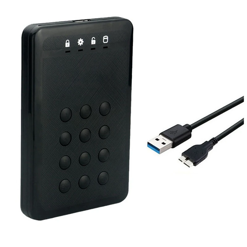 

HDD Enclosure SSD Case Encrypted Hard Drive Enclosure 5Gbps USB3.0 SATA Hard Drive Enclosure For 2.5 Inch Hard Disk