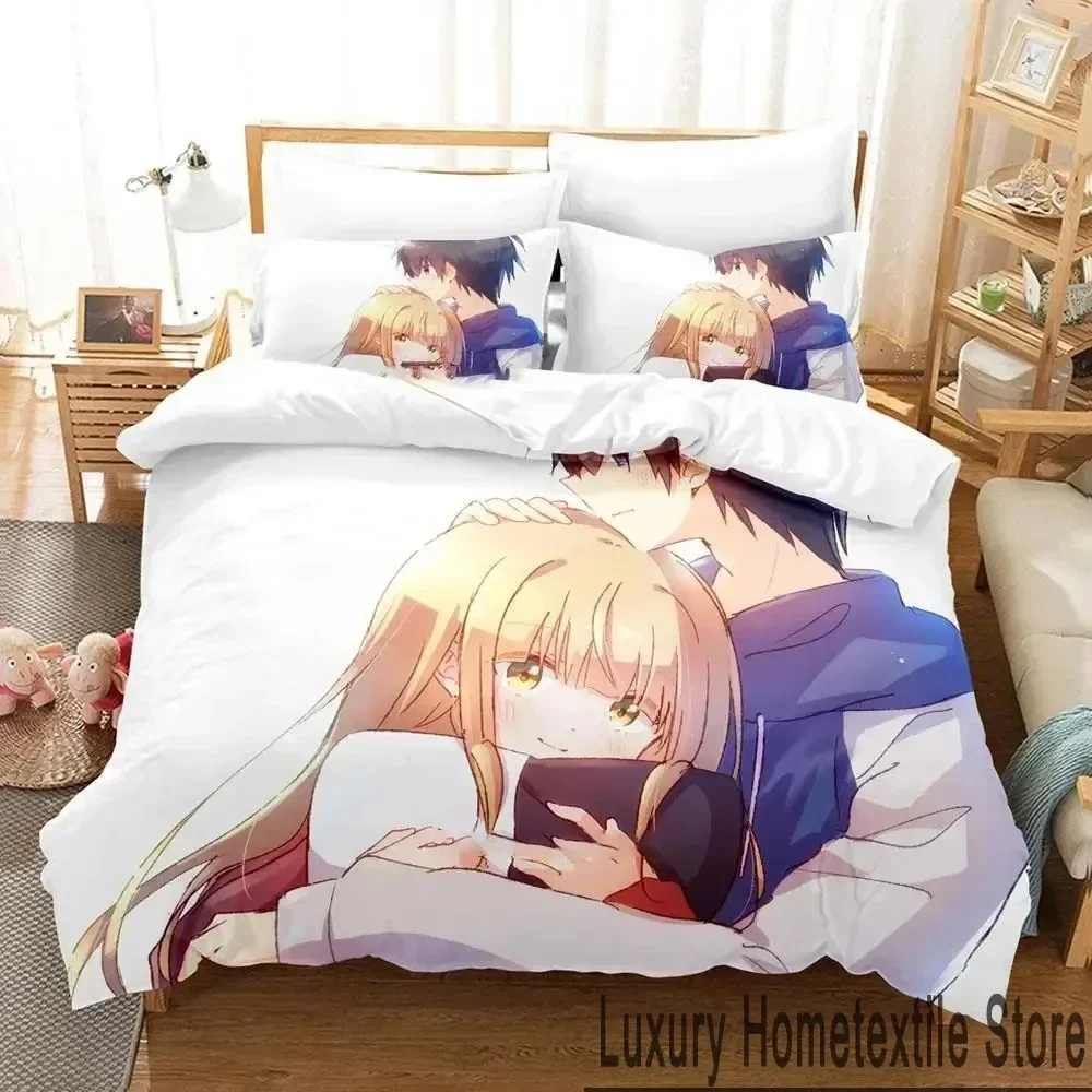 Exquisite The Angel Next Door Spoils Me Rotten Anime Bedding Set Duvet Cover Bed Set Quilt Cover Pillowcase Comforter king Queen