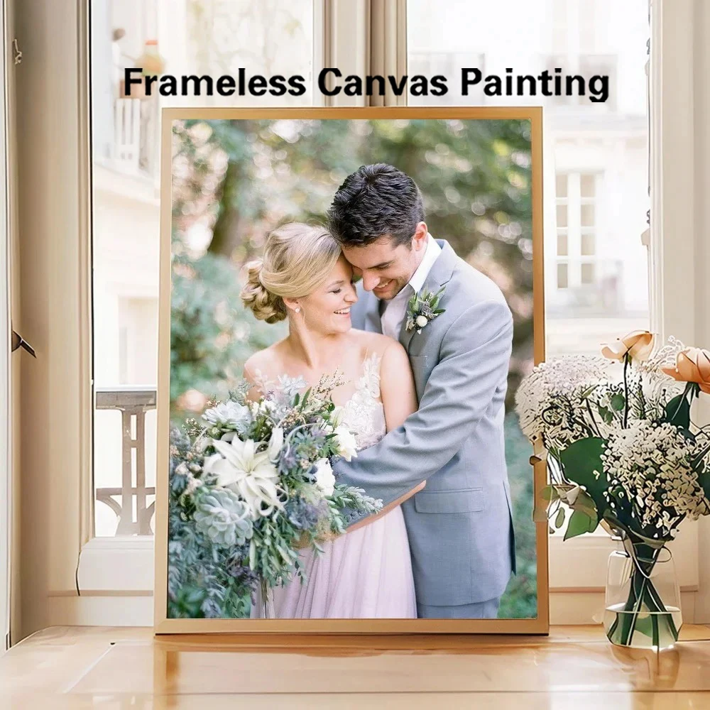 1pc Frameless Personalize Custom Photo marry Wall Art Canvas Home Room Wall Decor Picture