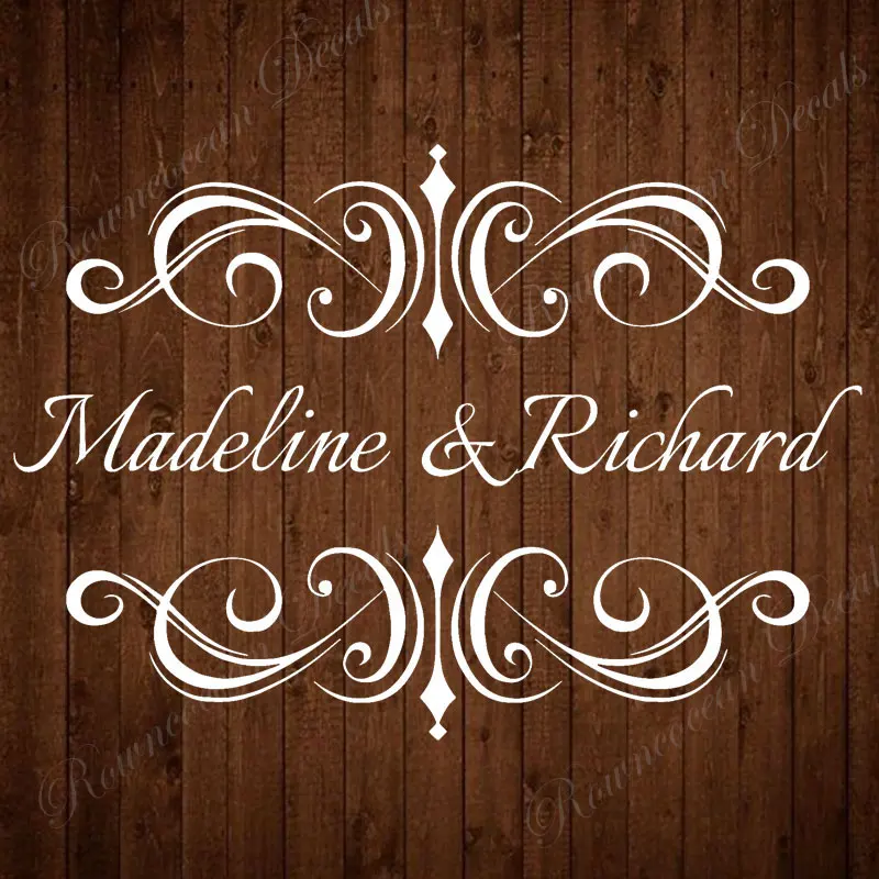ROWNOCEAN Custom Dance Floor Decal Personalized Name Vinyl Sticker For Wedding Monogram Letters Dance Floor Decoration 4491