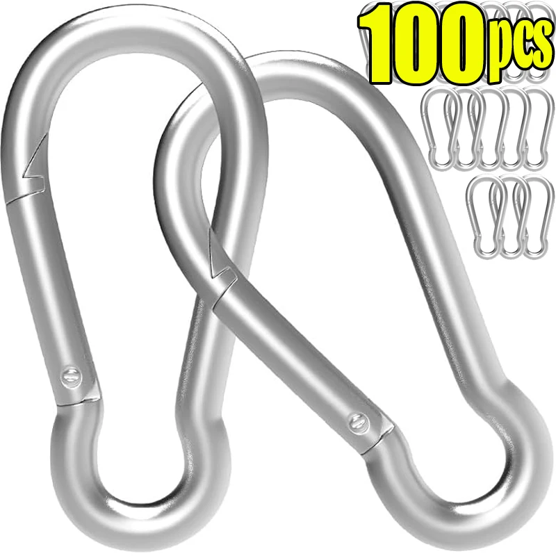 1-100pcs Mini Carabiner Keychain Alluminum Alloy D-ring Buckle Spring Carabiner Snap Hook Clip Keychains Outdoor Camping Tool