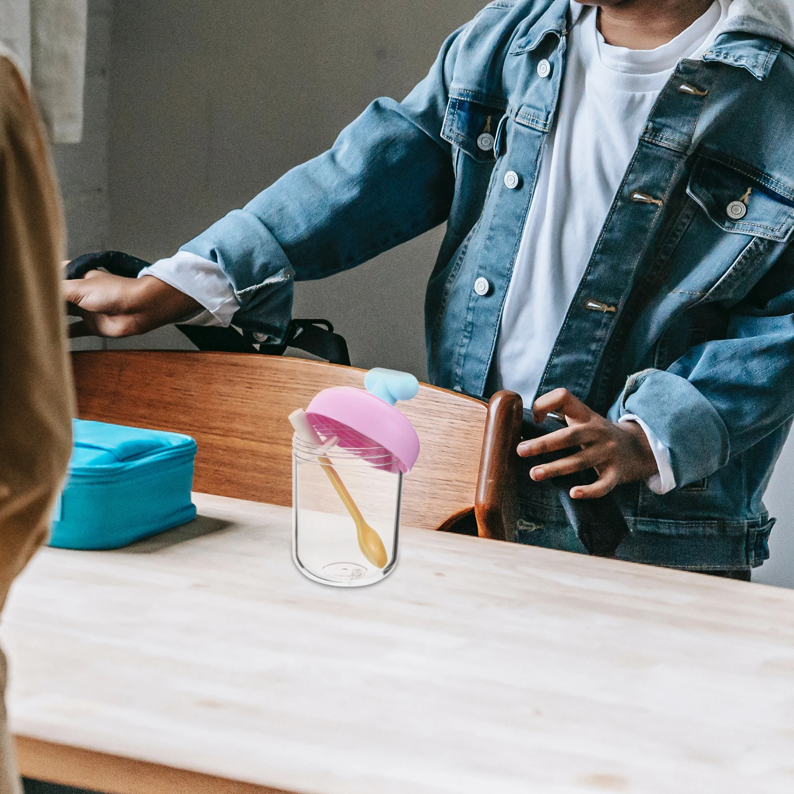 

Portable Drain Cup Double Layer Leakproof Salad Container Meal Prep Breakfast Jar Soup Snack Bento Mug Fruit Strainer Cup