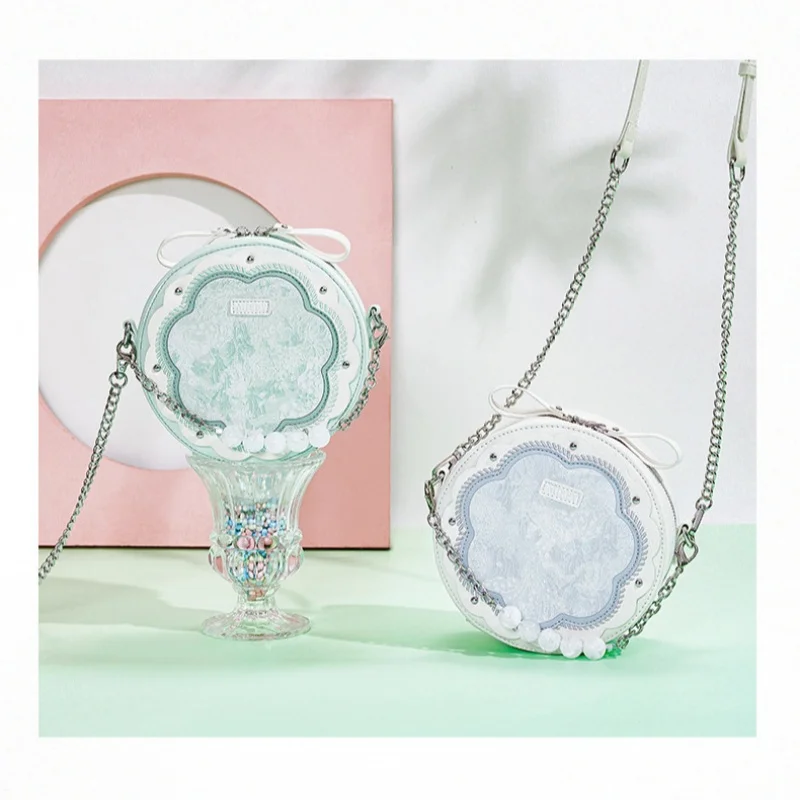 

Miffy новая свежая сумка через плечо в китайском стиле, модная маленькая круглая сумка на одно плечо с цепочками из бисера, коллекционная серия, подарок