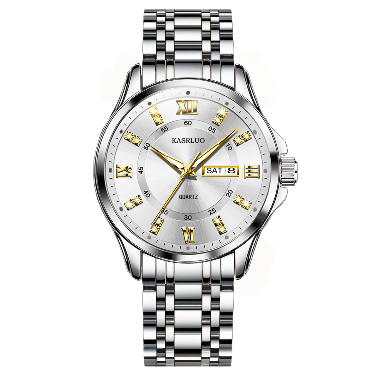 

Мужские часы с двойным календарем, кварцевые часы, водонепроницаемые светящиеся модные мужские часы высокого качества