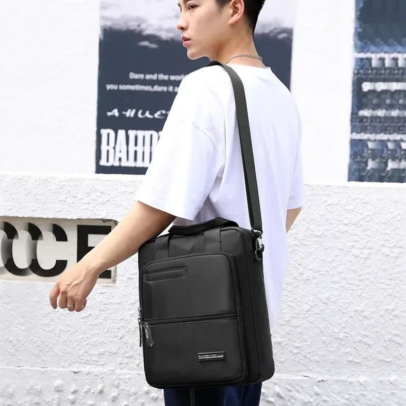 Men Waterproof Shoulder Bag High Quality Nylon Handbag Business Office Crossbody Satchel Casual 13 Inch Men's Tote Briefcase sac