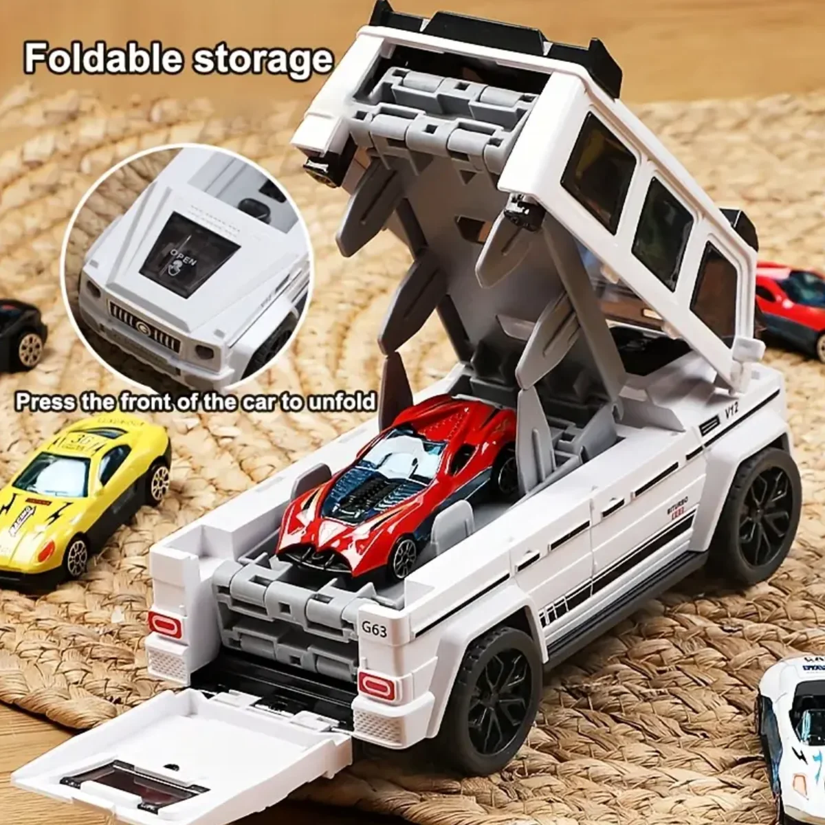 3-Pack Transforming Launcher Track Toy Car Set Mini Race Cars Included (Random Styles And Colors) Interactive SUV Toy