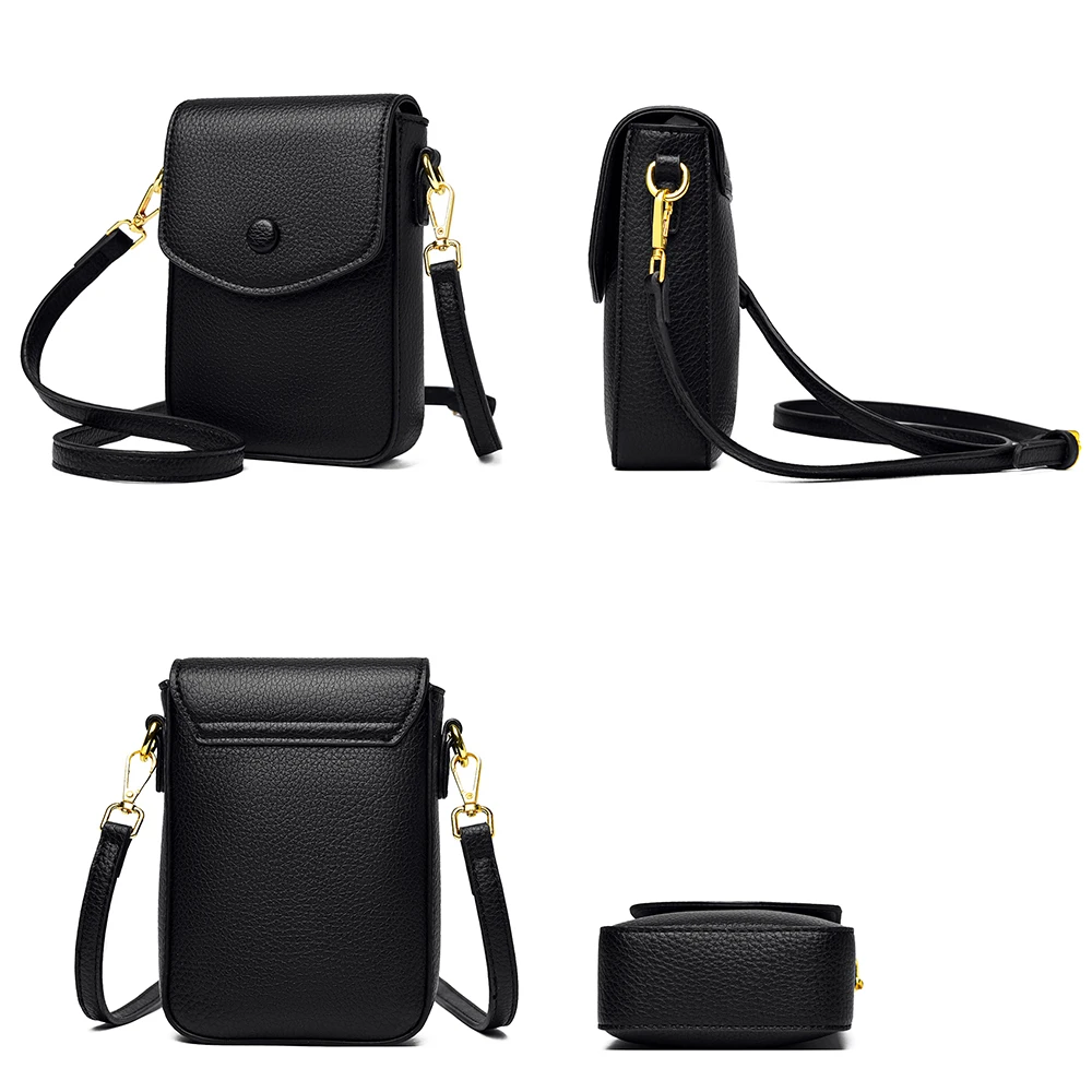 Solid Color Mini Women Bags Mobile Phone Bag Luxury Designer High Quality Leather Ladies Shoulder Bag New Women Crossbody Bags