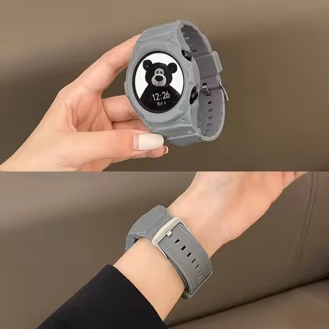 New Silicone Strap+PC Case for Samsung Galaxy Watch 7/6/5/4 40MM 44MM Mod Kit for Samsung SmartWatch Sport Loop Band Bracelet