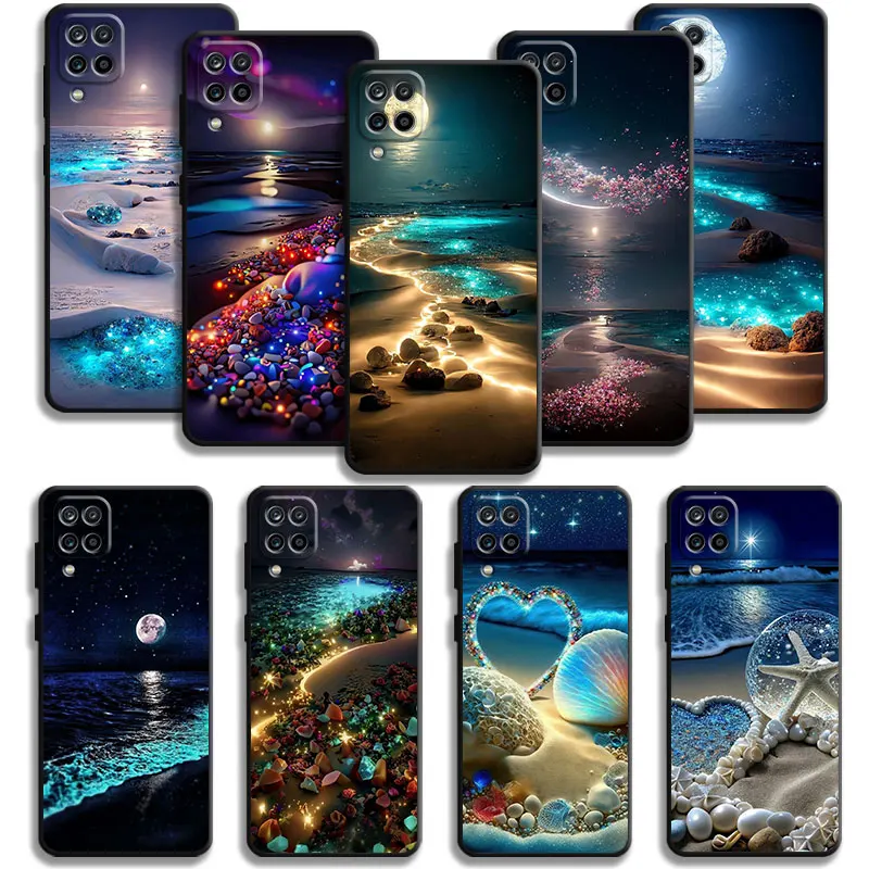 Case For Samsung Galaxy A70 A70s A50 A30s A04s A20s A20e A02 A02s A03 A42 M31 M13 Romantic Scenery Of Seaside Beach At Night