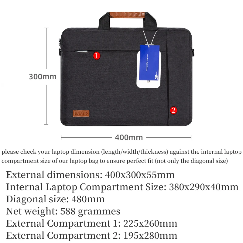 Laptop Bag 15.6 16 Inch Men Business Messenger Shoulder Handbag Briefcase for Macbook Huawei HP Lenovo Dell ASUS Xiaomi Surface