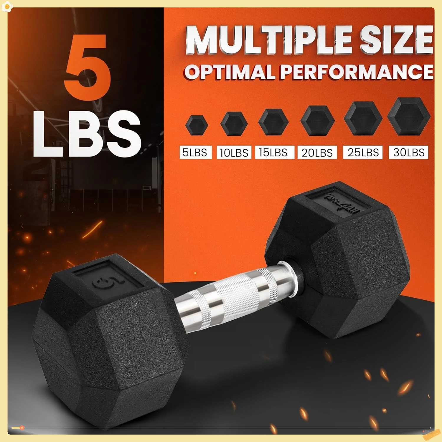 وزن خالي من الكروم بوزن 5 رطل، شكل سداسي يمنع المتداول. مثالية لصالة الألعاب الرياضية المنزلية والقوة وتدريبات القلب واللياقة البدنية لجميع المستويات.