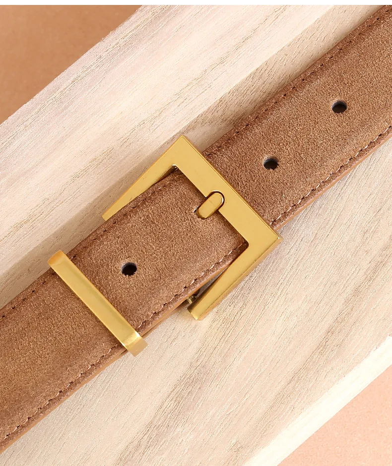3cm New Women's Leather Belt with Needle Buckle Suede Waist Belts Cowhide Versatile Decoration Jeans Designer Clothes Waist Belt