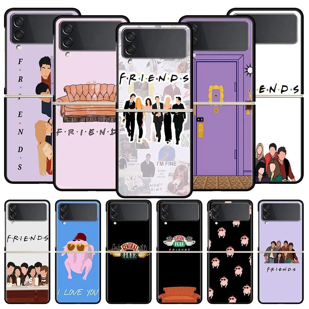 Central Perk Coffee friends tv show custodia per telefono per Samsung Galaxy Z Flip 4 5 3 volte Hard PC Shell per Samsung Z Flip5 Cover