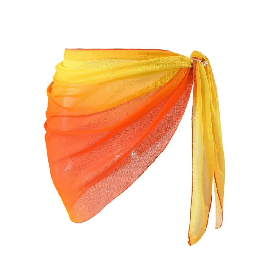 

Swim Vcay Women's Sexy Beach Vacation Ombre Mesh Wrap Tie Sarong Skirt, Summer