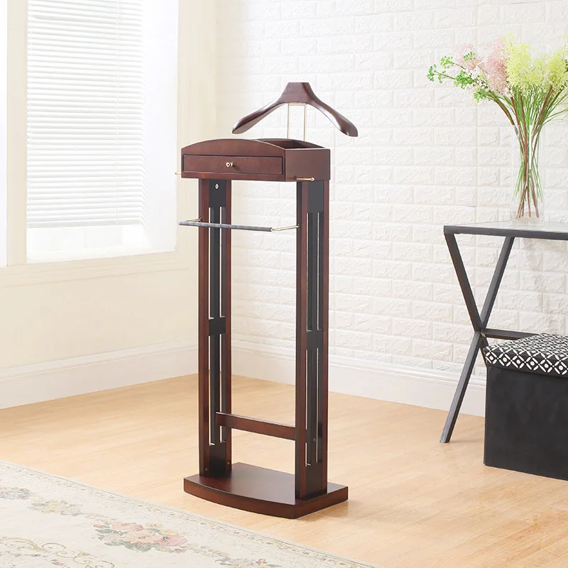 Home Hanging Hanger Suit Rack Floor Shelf Bedroom Living Room Multifunctional All Solid Wood Corner Coat Rack