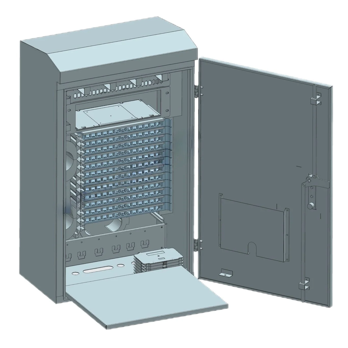 KEXINT SPCC metal Outdoor Telecom Cabinet IP65 Fiber Distribution Cabinet frame fiber optic rack patch panel Customized ODC