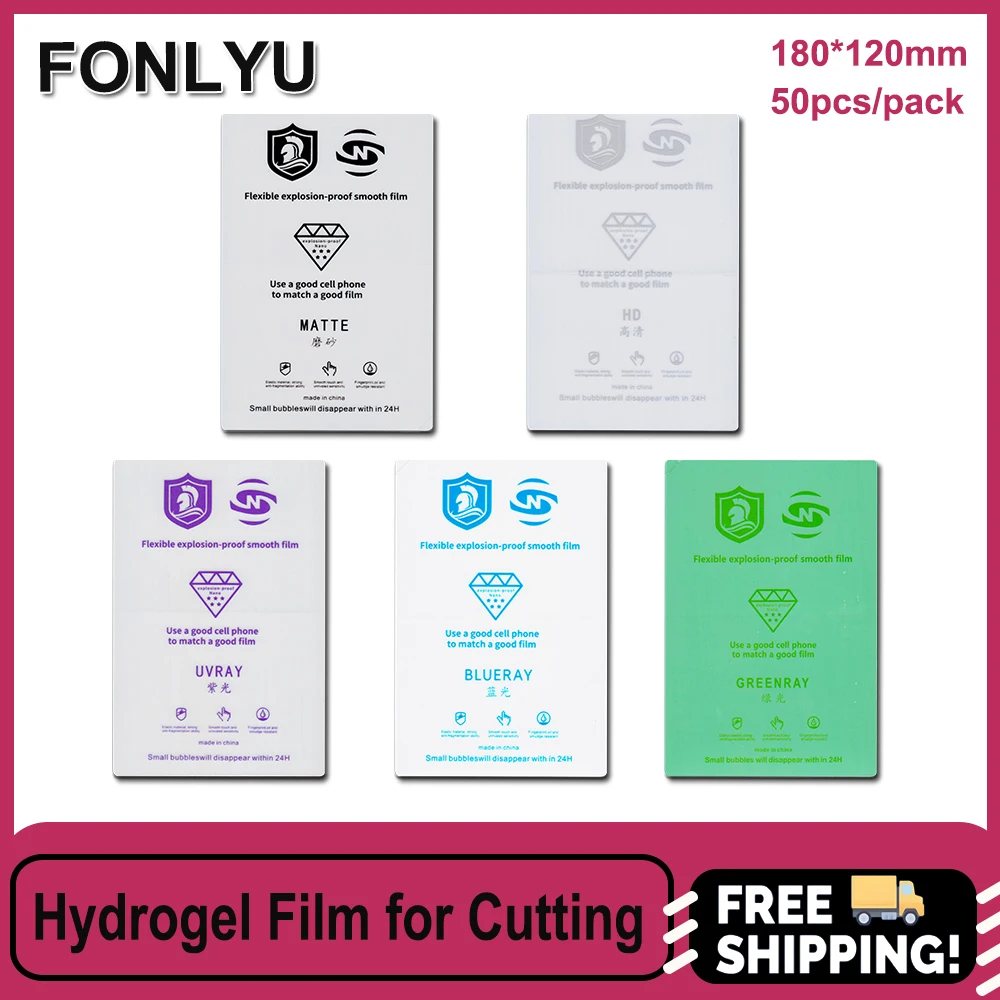 

FONLYU 50PCS High Clear Matte Privacy Anti-scratch Full Coverage Hydrogel Film TPU Screen Protector Cutting Machine Material