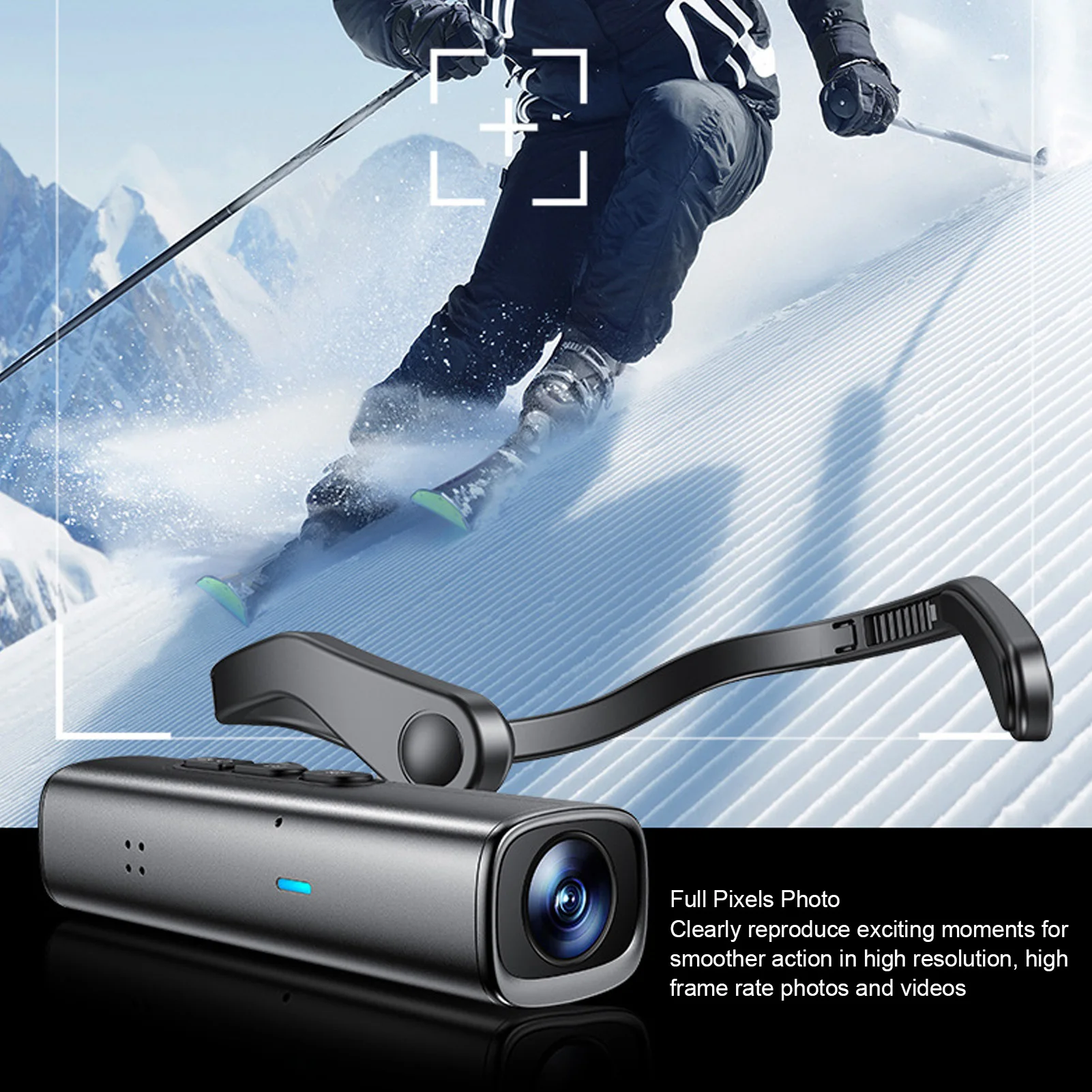 كاميرا مثبتة على الرأس كاميرا فيديو لاسلكية 5K 30FPS Ultra HD 120 درجة زاوية واسعة 128 جيجابايت كاميرا فيديو مثبتة على الرأس لمدونات الفيديو