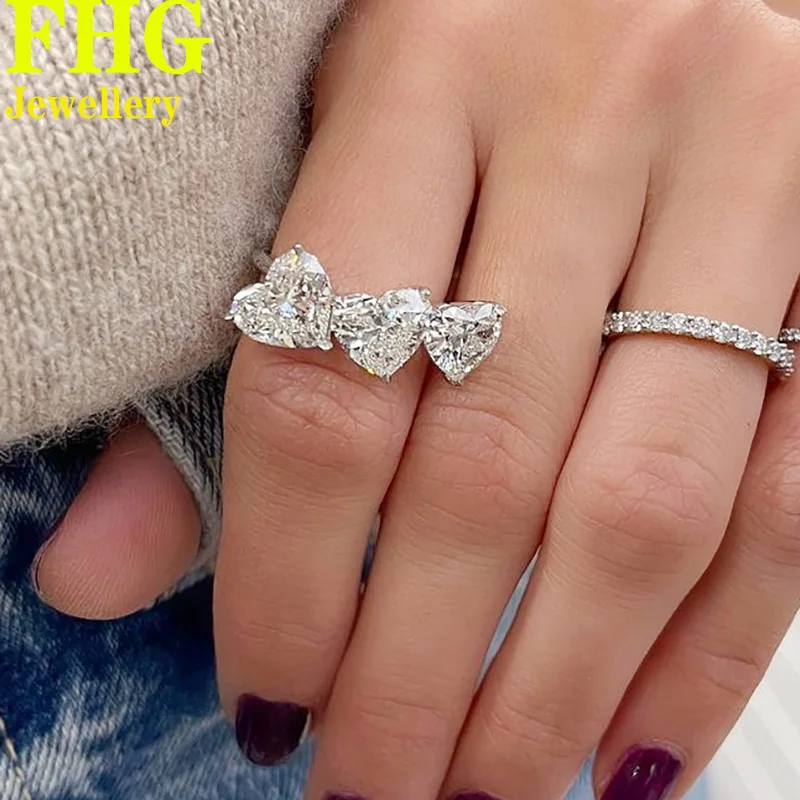 

Heart shape 6Carat 14K White Gold Women Wedding Party Engagement Ring DVVS1 Moissanite Diamond Ring Classic Trendy