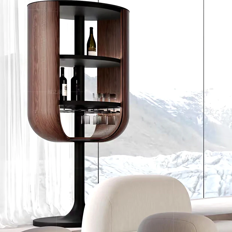 خزانة مشروبات فاخرة وخفيفة الوزن وغرفة معيشة بسيطة وخزانة من الخشب الصلب ومصممة للإبداع #2