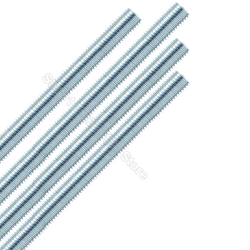 1-30Pcs M8 M10 M12 Zinc Plated Full Threaded Rod Fully Metric Thread Rods Bar Screw Galvanized Bolts Stud Tooth Stick L 16-300mm