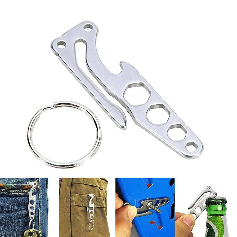 Pocket Multi-Function Camping EDC Tool Stainless Steel Outdoor Hiking Survival Keychain Tool Camp Equipments Travel Kit