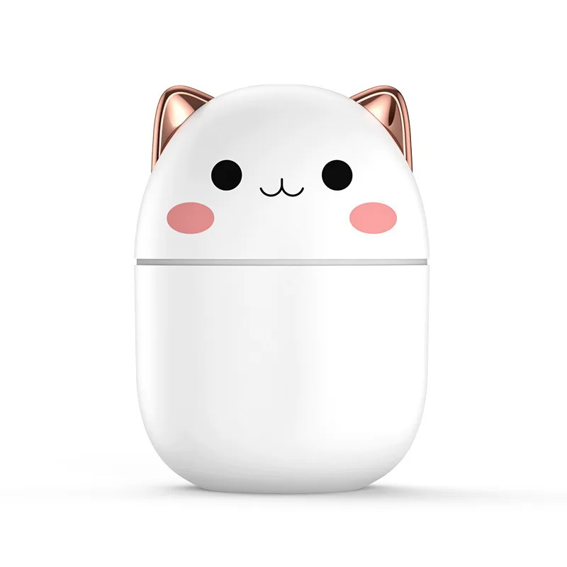 250ml Cute Cat Air Humidifier Ultrasonic Essential Oil Diffuse For Home Bedroom Car with Colorful Night Light Aroma Diffuser