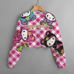 Children's Clothing Girls Disney Printed Sweatshirt Hello Kitty Hello Kitty Joint 2024 New Children's Round Neck Sweatshirt