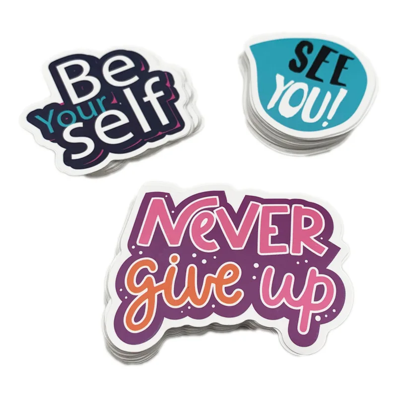 

Индивидуальные нерегулярные вырезанные наклейки с логотипом из мультфильмов, водонепроницаемая виниловая цветная наклейка на одежду