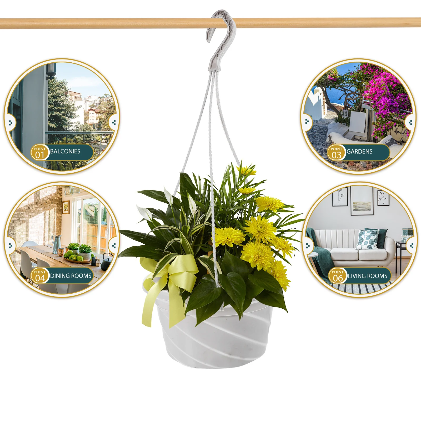 

3pcs Hanging Plant Pots Flower Pot Chlorophytum Planter Basket Plants Outdoor Garden Decor Home Vase Plant Container