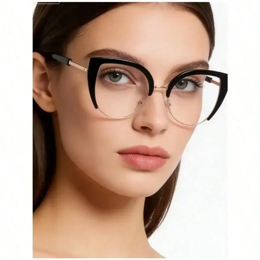 1pc Women's Anti-Blue Light Cat-Eye Glasses,flattering to the face shape.Suitable for everyday wear, photography, and commuting.
