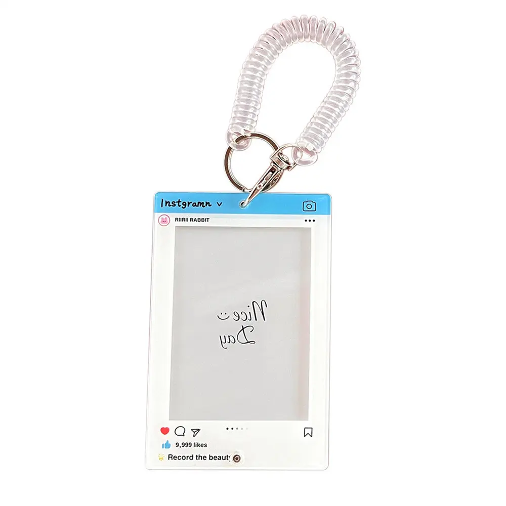 INS Fashion Simplicity Photo Frame Keychain Pendant Kpop Idol Photo Holder Girl Cute Keychain ID Credit Protector Case