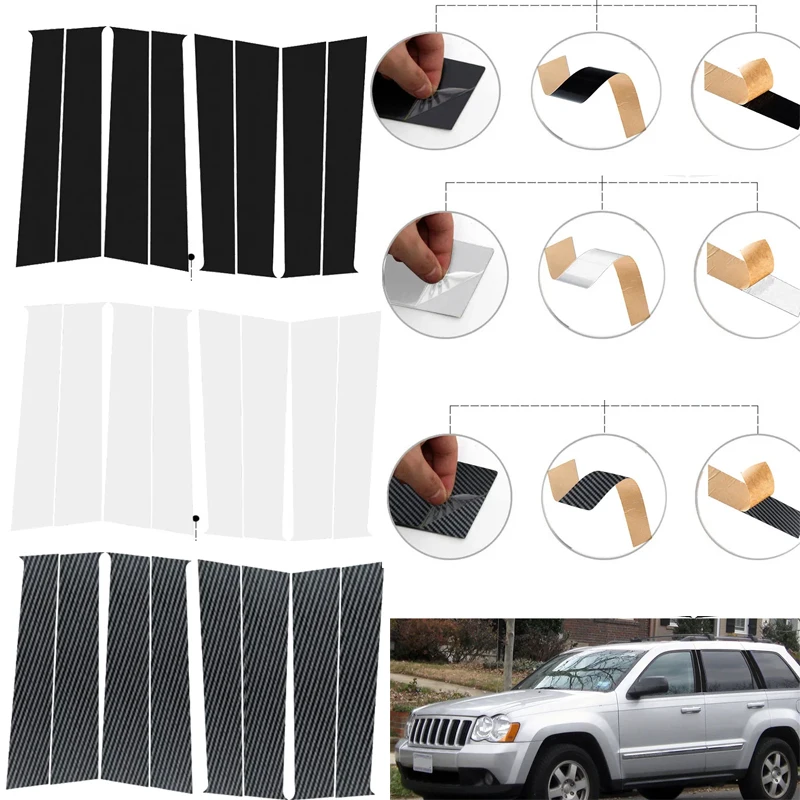 8 stücke Fenster Tür Säulen pfosten Abdeckung Verkleidung für Jeep Grand Cherokee (wk) 2009-2013