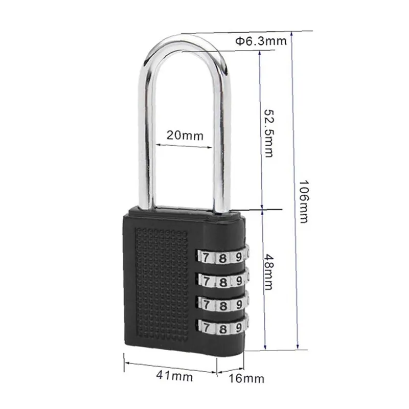 Hot-Selling Password Padlock, Long Hook Cabinet Password Lock, Suitable for Gym, Tool Box, Luggage, Fence Door Lock image 3