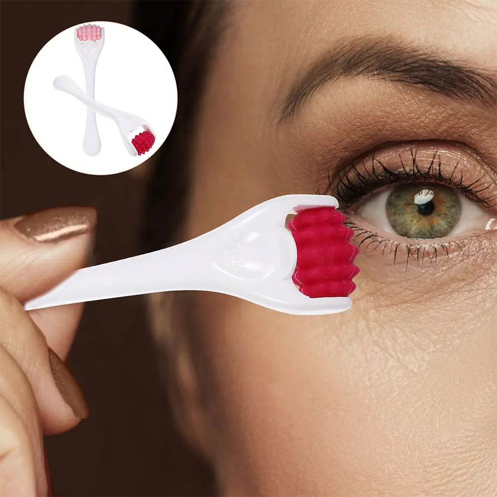 4 Stück Silikon-Augenroller, Mini-Gesichtsmassagegerät, wiederverwendbares, glattes Hautpflegegerät für Gesicht, Hals, Muskelmassage, tragbares Schönheitsgerät