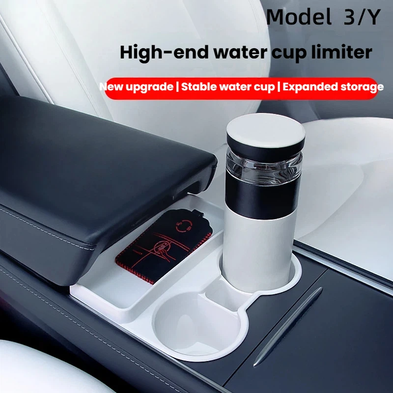 For Tesla Model Y/3 Water Cup Limiter, Slot Frame, Interior Modification Accessories, Artifacts, Car Goodies