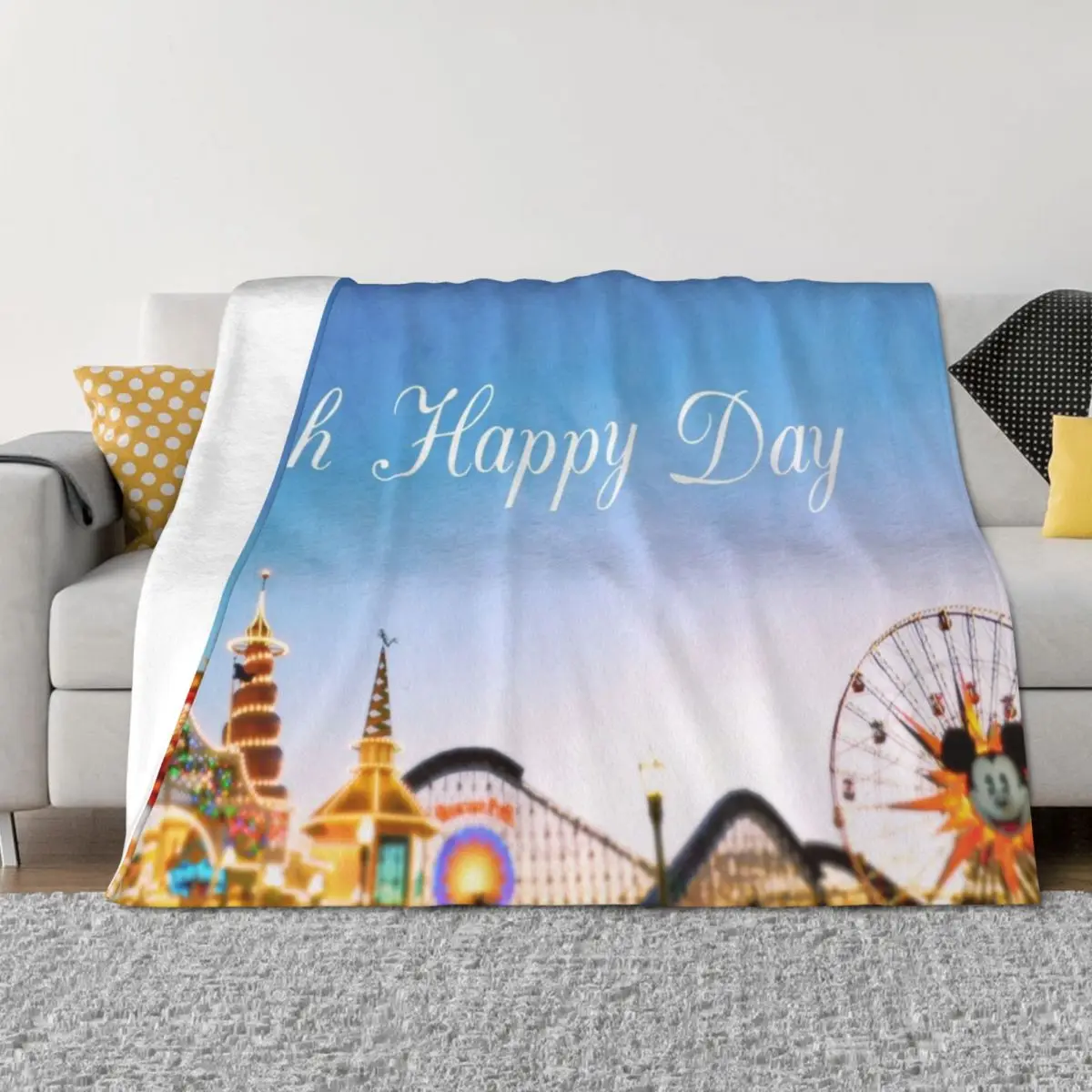 

Oh Happy Day Throw Blanket Blankets Sofas Of Decoration Luxury Thicken Plush Winter beds Blankets
