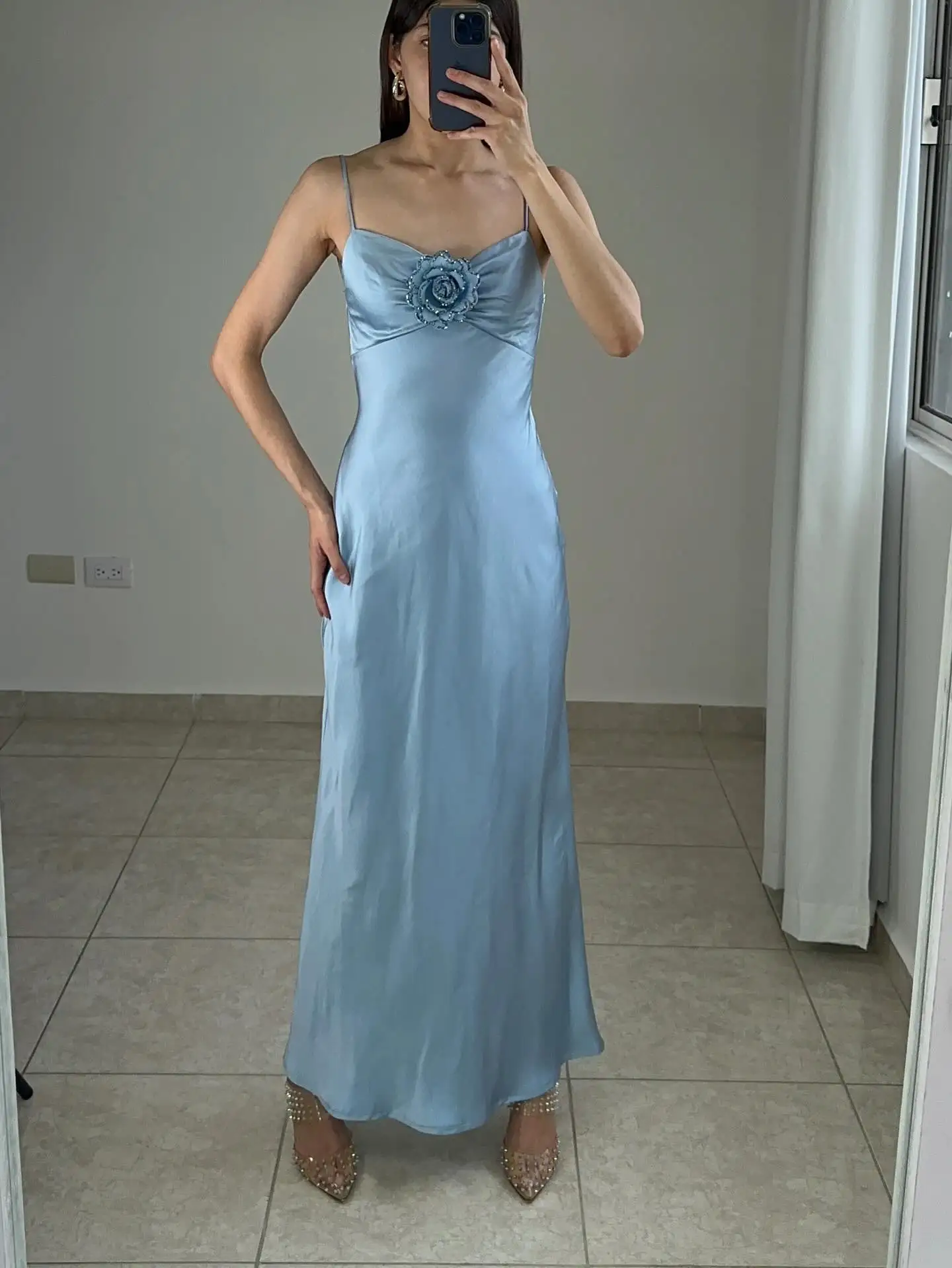 Maßgeschneiderte A-Linie-Spaghettiträger, elegantes formelles Abendkleid, modische, maßgeschneiderte Anlasskleider, moderne, zarte Promi-Kleider