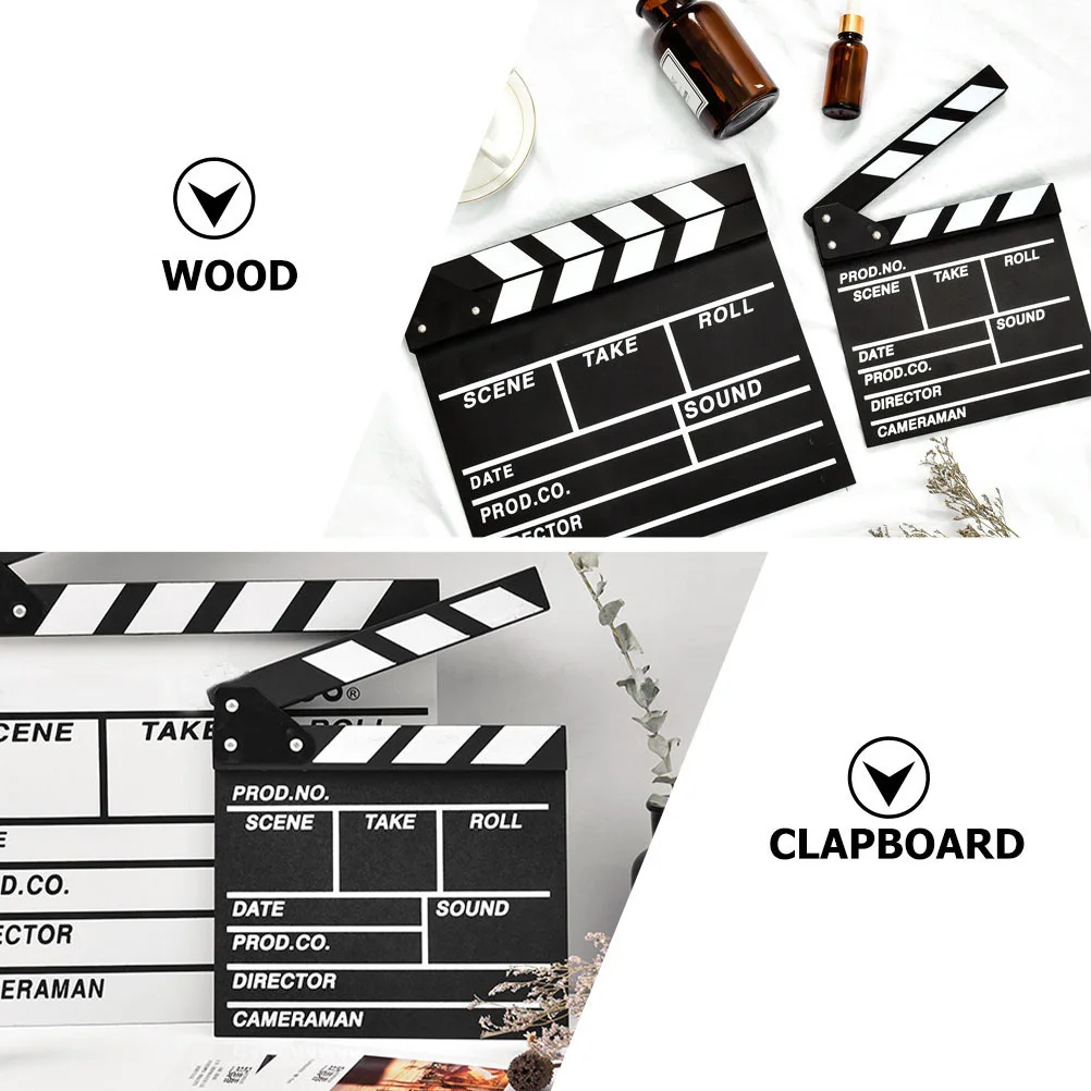 لوح كلابر خشبي أسود صور الدعائم فيلم اللوح دائم قابلة لإعادة الاستخدام واضح الكتابة خافت ضوء كلابر المجلس