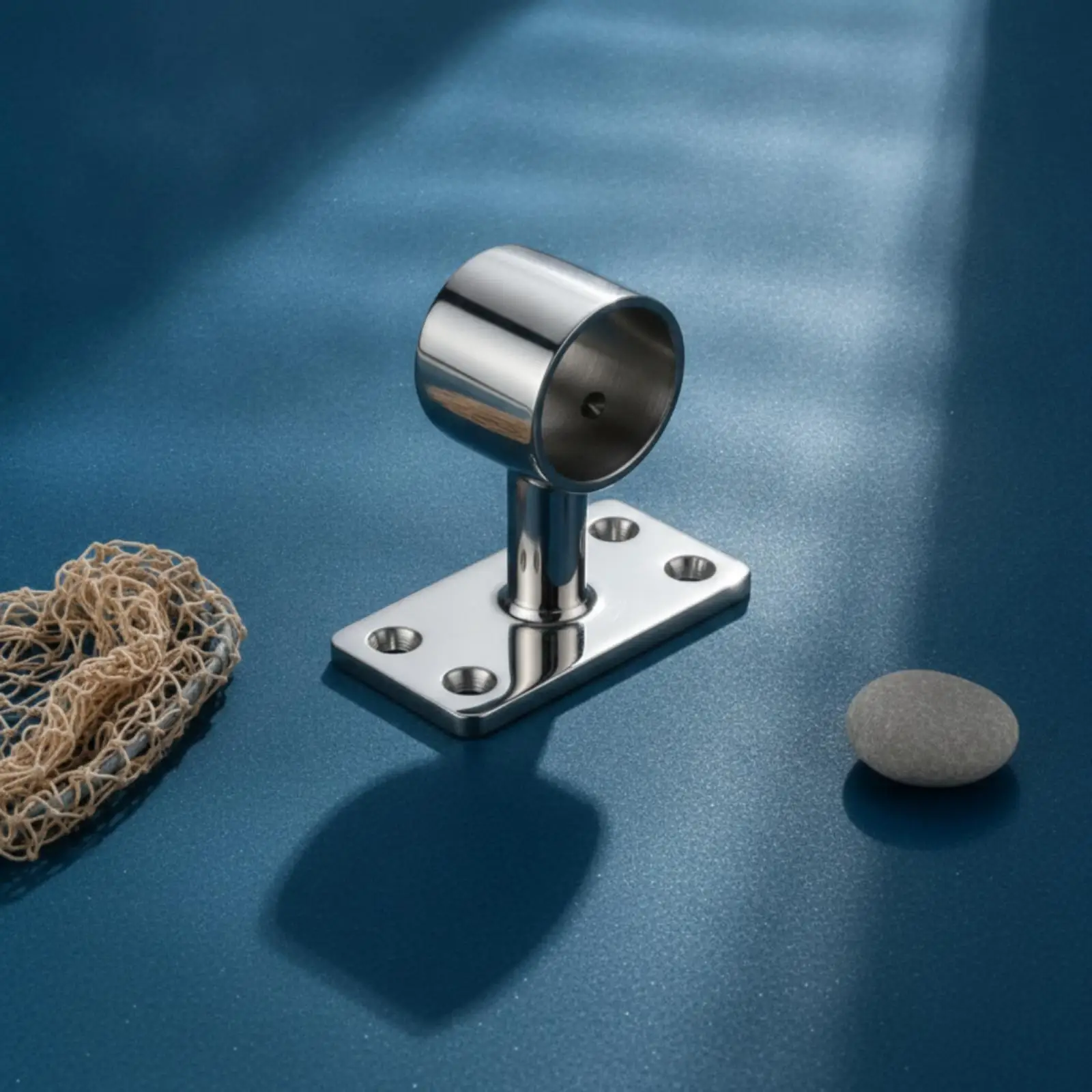 Handrail Bracket with Rectangular Base Stainless Steel 316 Grade Handrail Bracket Polished Rail Fitting fit Yacht Builders, Boat