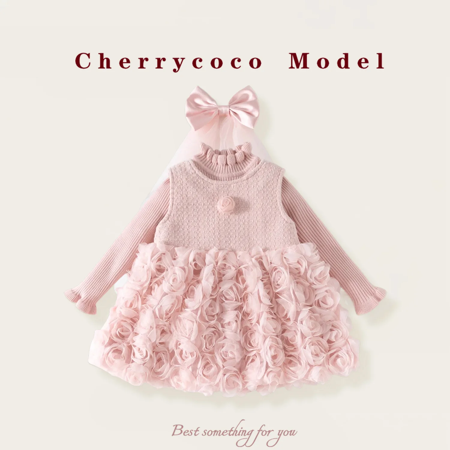 

Girls' Dresses Autumn and Winter Western-style Children's Princess Dresses One Year Old Dresses with Velvet Mesh