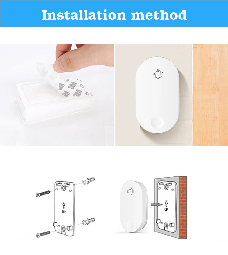 Outdoor Wireless Doorbell Waterproof House Chime Kit 100M Remote EU UK US Plug Home Garden Remote Door Bell