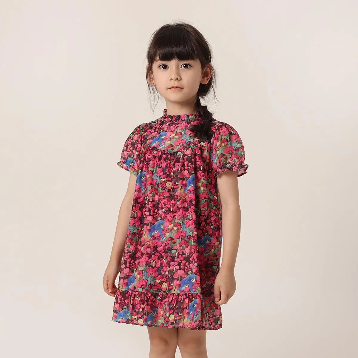 

MARC&JANIE Girls Summer Cool Cotton Silk Floral Dresses 230576 French Series