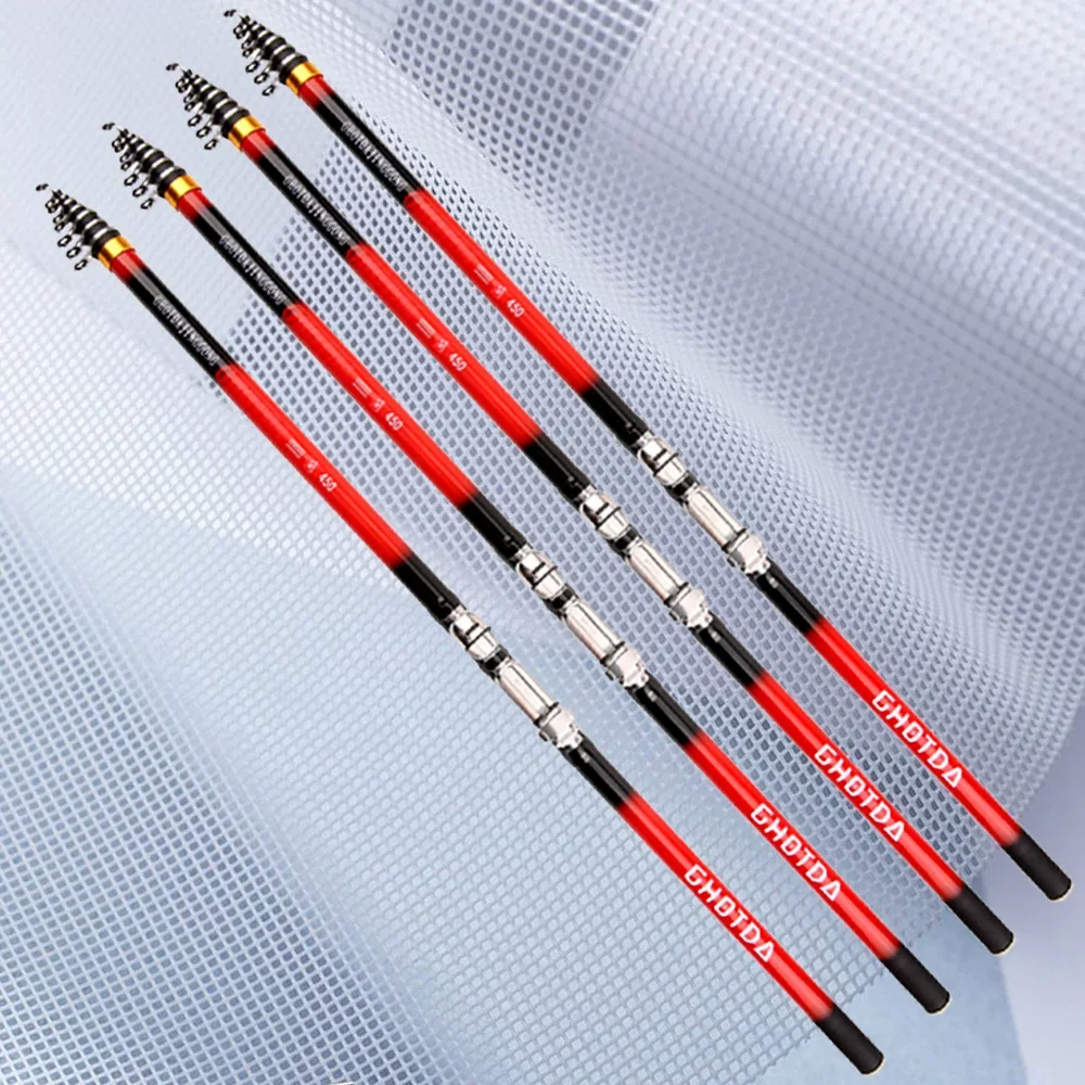 Long Distance Casting Telescopic Fishing Rod with Carbon Fiber Material For Sea Rock Fishing 2.7m 3.6m 4.5m 5.4m 6.3m