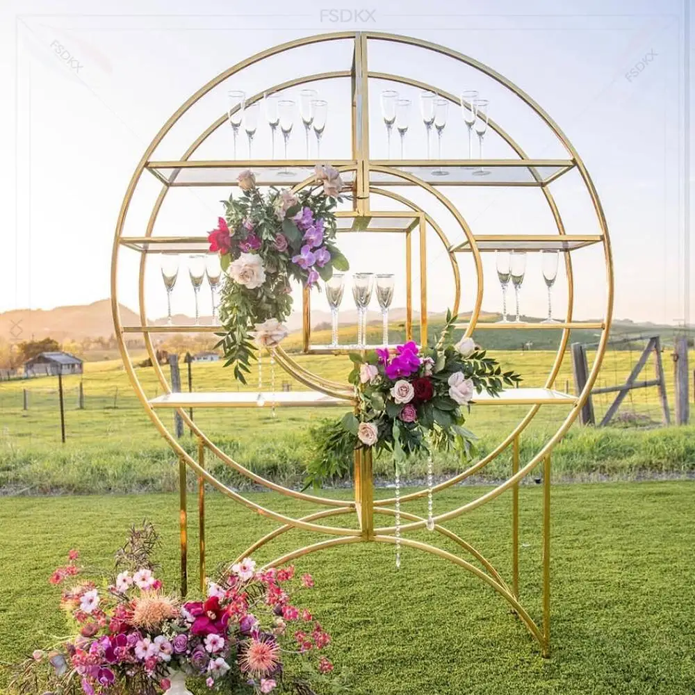 

FSDKX Wedding Decoration Champagne Holder Wall Wedding Display Wine Rack Customized Metal
