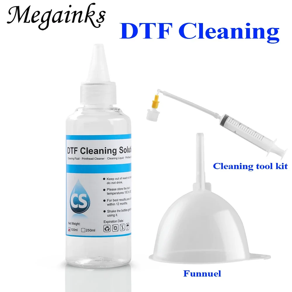 Newest 100ml DTF cleaning Liquid for Epson DX3 DX4 DX5 DX7 DX9 for Epson L1800 L805 L800 1390 I3200 DTF ink textile ink cleaning