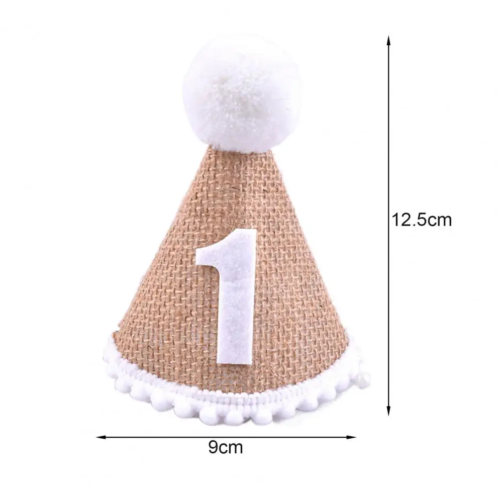 Lovely Birthday Party Hat No Deformation Photo Props Stretchy Burlap Birthday Party Hat Prop