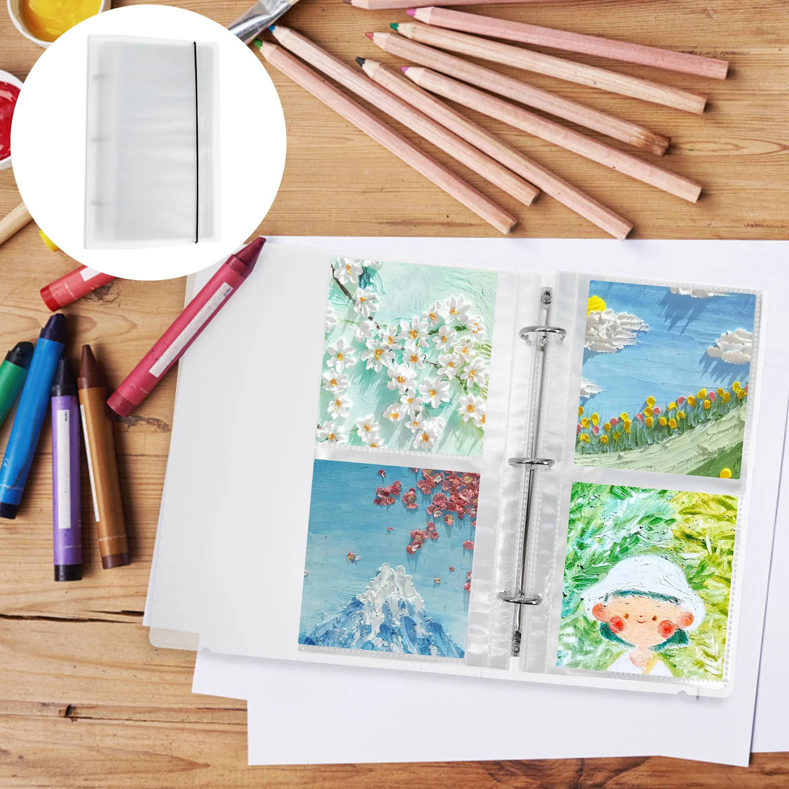 

1Set Painting Album Art Portfolio Book Large Capacity Wear Resistant Modern Design for Artwork Photo Postcard Storage Organizer