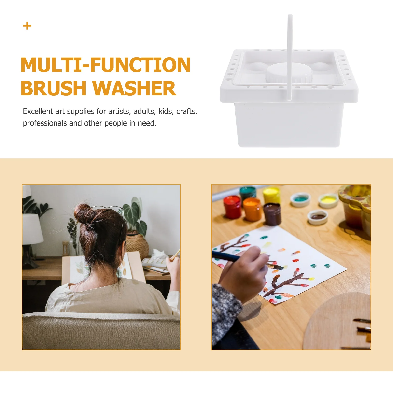 

1 Unit Multi-Function Brush Washer for Painting Tools Portable Pen Cleaning Case Lightweight Color Mixing Container Art